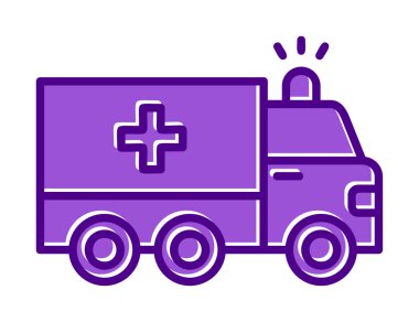 Basit ambülans otomobil vektör web simgesi çizimi  