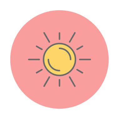 Güneş düz simge vektör çizim