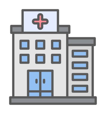 Hastane simgesi, vektör illüstrasyonu