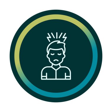 stresli kişi simgesi, vektör illüstrasyonu basit tasarım