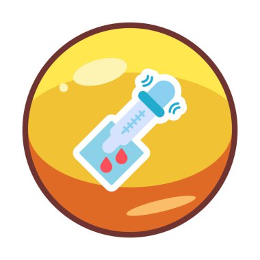 pipette ile tıbbi test simgesi, vektör illüstrasyonu basit tasarım