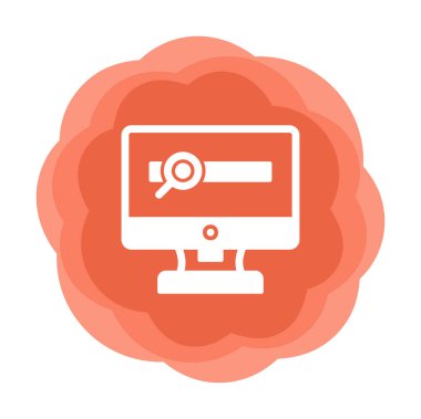 Monitör simgesini. Düz tasarım stili