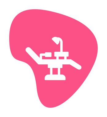 Dişçi Sandalyesi vektör illüstrasyonu, simge ögesi arkaplanı                