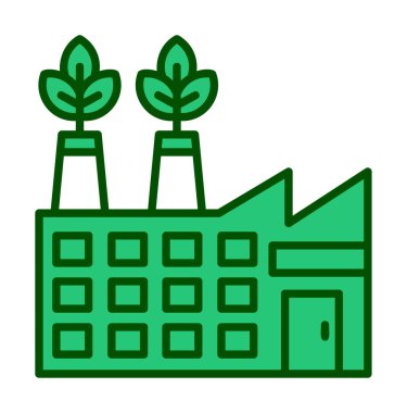 Basit Eco Factory simgesi, vektör illüstrasyonu