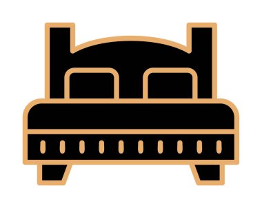 Yatak simgesinin vektör illüstrasyonu