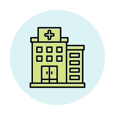 Hastane simgesi, vektör illüstrasyonu
