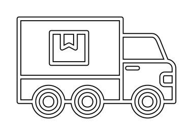 kamyon simgesi, vektör illüstrasyonu