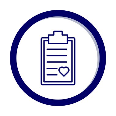 Kalp ikonu vektör illüstrasyonlu Tıbbi Rapor               