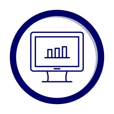 iş grafiği bilgisayar ekranında, vektör illüstrasyonu basit tasarım