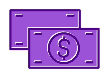 Nakit Dolar para simgesi, vektör illüstrasyonu 