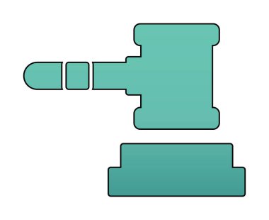 Yargıç Tokmak ikonu. vektör çizimi tasarımı