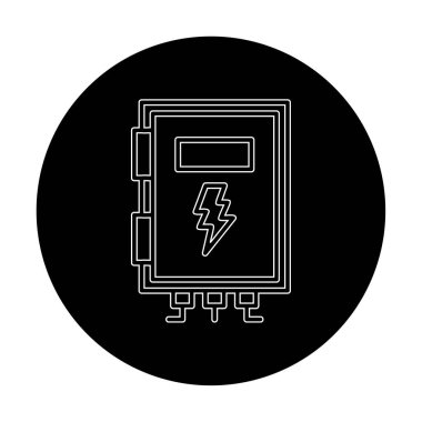 Güç simgesi, vektör illüstrasyonu. Yüksek Voltaj Kutusu              