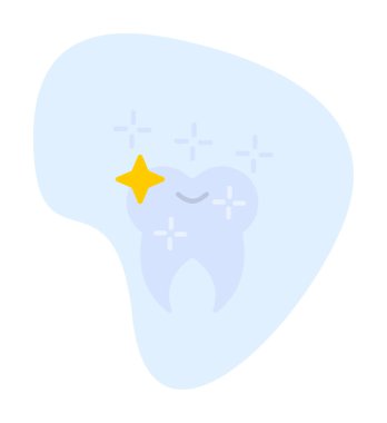 Basit Parlak Diş simgesi, vektör illüstrasyonu