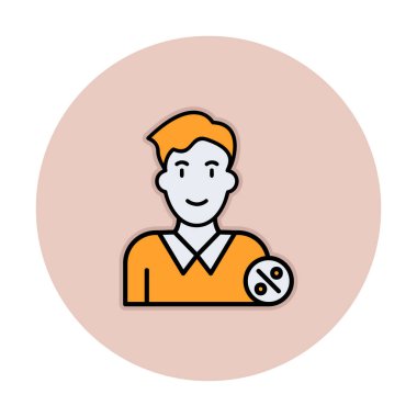 Erkek istihdam avatarının vektör illüstrasyonu 