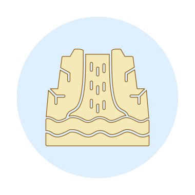 Basit Waterfal simgesi, vektör illüstrasyonu