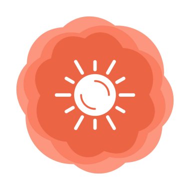 Güneş düz simge vektör çizim