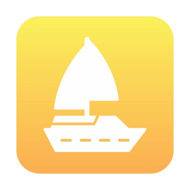 Basit tekne simgesi, vektör illüstrasyonu