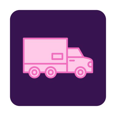 dağıtım kamyonu simgesi, vektör illüstrasyonu