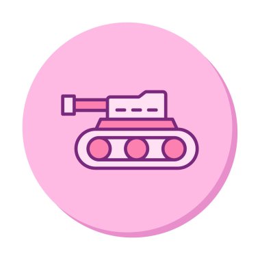 askeri tank simgesi, vektör illüstrasyonu 