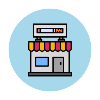 dükkan simgesi, vektör illüstrasyonu basit tasarım