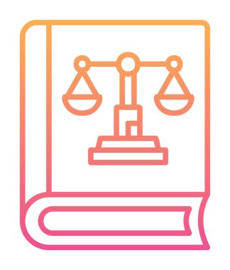 Adalet kitabı simgesi, vektör illüstrasyonu