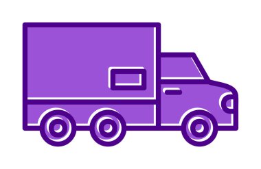 dağıtım kamyonu simgesi, vektör illüstrasyonu