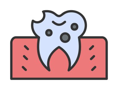 Diş Tedavi simgesi, vektör illüstrasyonu  