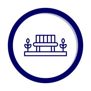 Park bankının ikonu. Düz renk tasarımı. vektör illüstrasyonu