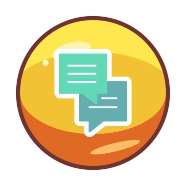 Sohbet ileti simgesi, vektör illüstrasyonu 