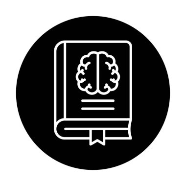 Nöroloji Kitabı web simgesi vektör illüstrasyonu