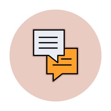 Sohbet ileti simgesi, vektör illüstrasyonu 