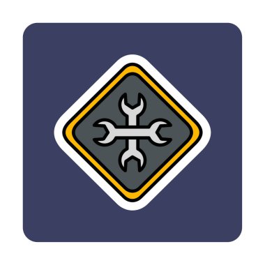 Yapı simgesi vektör illüstrasyonu. Bakımın vektör logosu                              