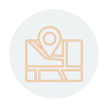 Konum iğnesi, vektör illüstrasyonlu harita simgesi