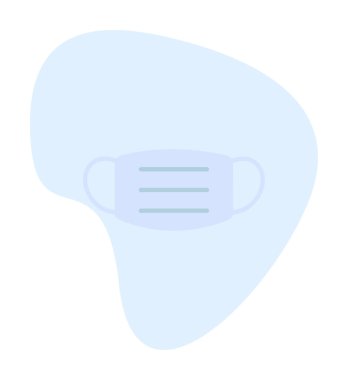 Tıbbi veya Cerrahi Yüz Maskesi. Virüs Koruma. Solunum maskesi takıyorum. Sağlık ve Coperid 19 Önleme Konsepti. Vektör İllüstrasyonu