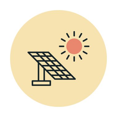 Güneş paneli ikon vektör illüstrasyonu 