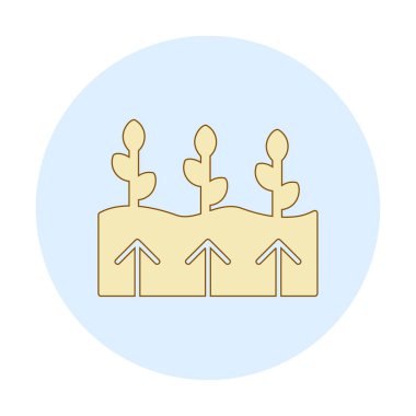 Bitkiler ve oklar ikon vektör çizimi. Jeotermal Enerji Konsepti                   