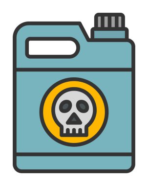 zehirli atık kutusu simgesi moda tasarım tarzında