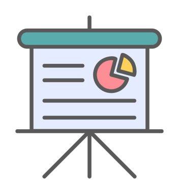 Düz Pie Grafik ikon vektör çizimi