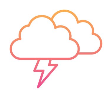 Yıldırım ikonlu fırtına bulutları. vektör illüstrasyonu                   