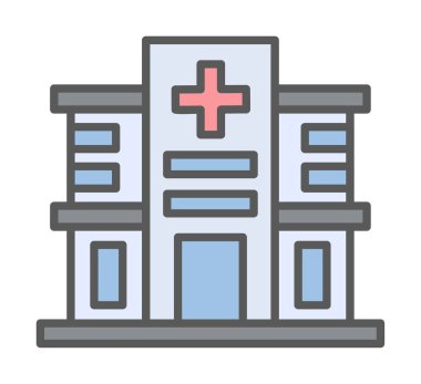 Hastane simgesi, vektör illüstrasyonu
