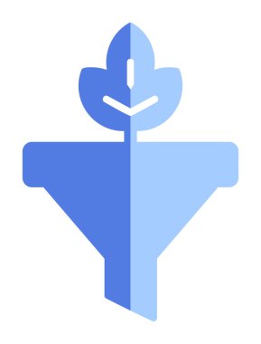 Bitki ve vektör illüstrasyonlu filtre hunisi