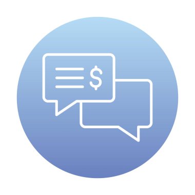 Sohbet ileti simgesi, vektör illüstrasyonu 