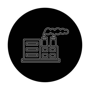 Nükleer santral ikon vektörü. İnce çizgi işareti. izole edilmiş sınır sembolü çizimi
