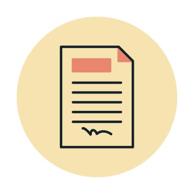 contract icon, vector illustration simple design