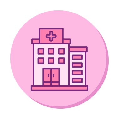 Hastane simgesi, vektör illüstrasyonu