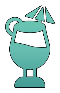 Kokteyl düz simge vektör çizim