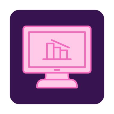 Çevrimiçi Veri Analizi vektör çizgi simgesi