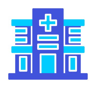 Hastane simgesi, vektör illüstrasyonu