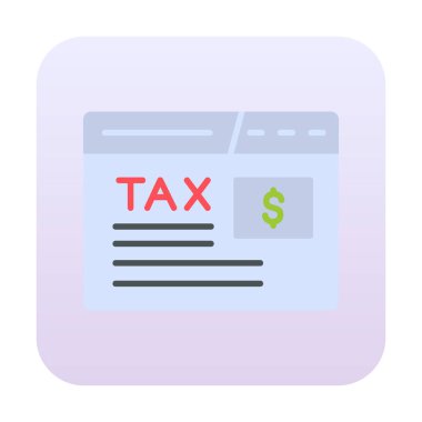 beyaz üzerinde vergilendirme web sitesi simgesi vektör çizimi 