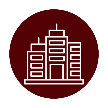 Şehir binası simgesi, vektör illüstrasyonu basit tasarım